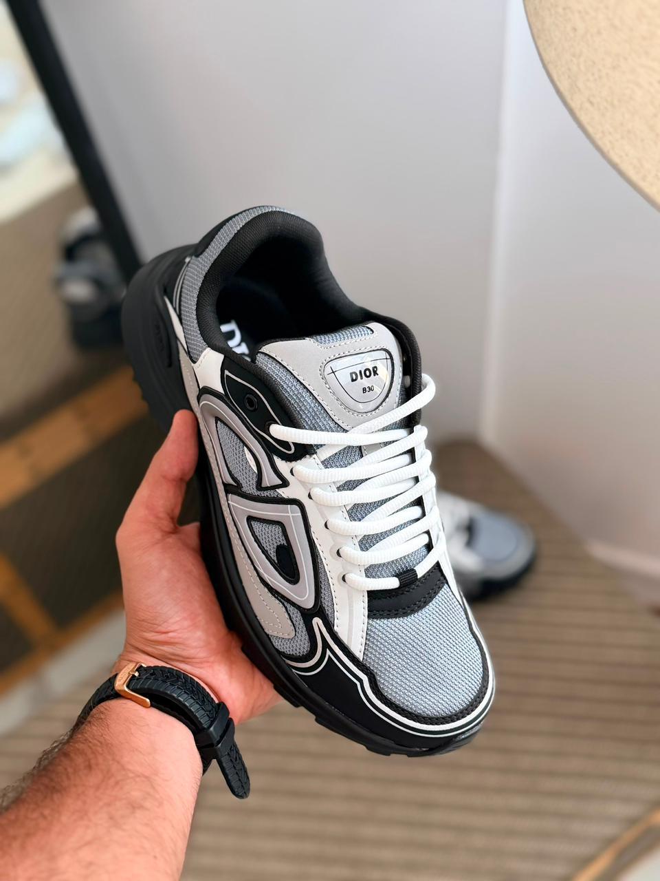 Dior B30 Sneaker (Grey / Black / White)