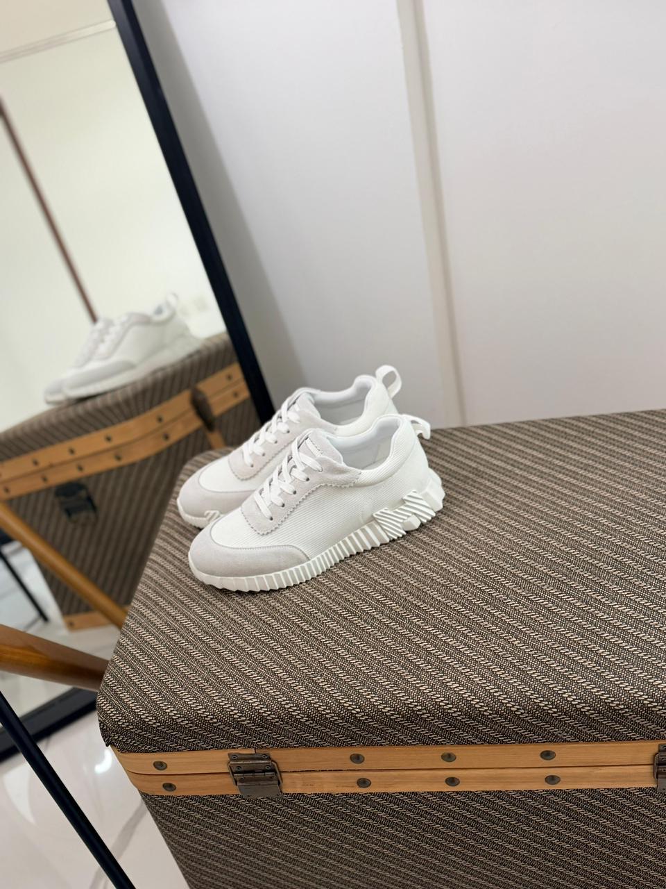 Hermès Bouncing Sneaker (White / Light Grey)