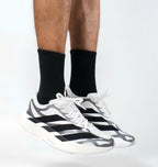 adidas Adizero Boston 12 Running Shoe (Cloud White / Core Black / Metallic Silver)