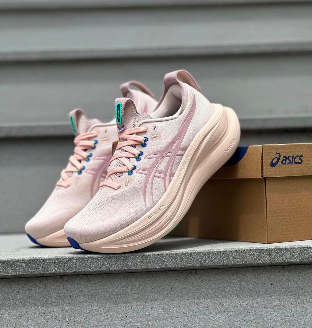 Asics Gel-Nimbus 26 Running Shoe (Light Pink / Mauve / Multicolor Accents)