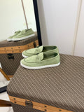 Christian Louboutin Spooky Suede Loafers (Sage Green / Olive)