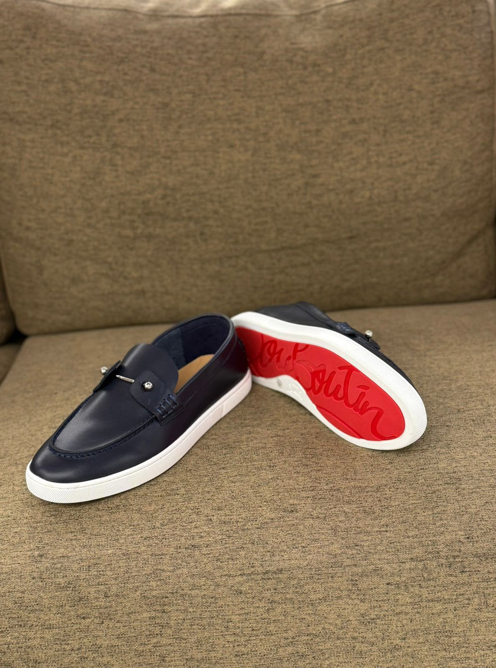 Christian Louboutin Spooky Leather Loafers (Navy Blue)