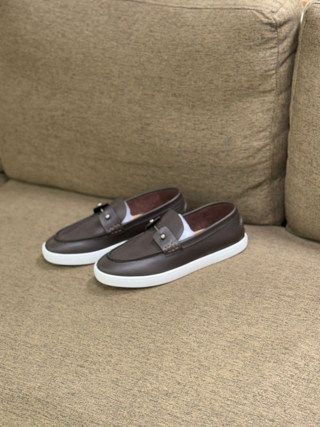 Christian Louboutin Spooky Leather Loafers (Dark Brown / Espresso)