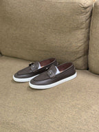 Christian Louboutin Spooky Leather Loafers (Dark Brown / Espresso)