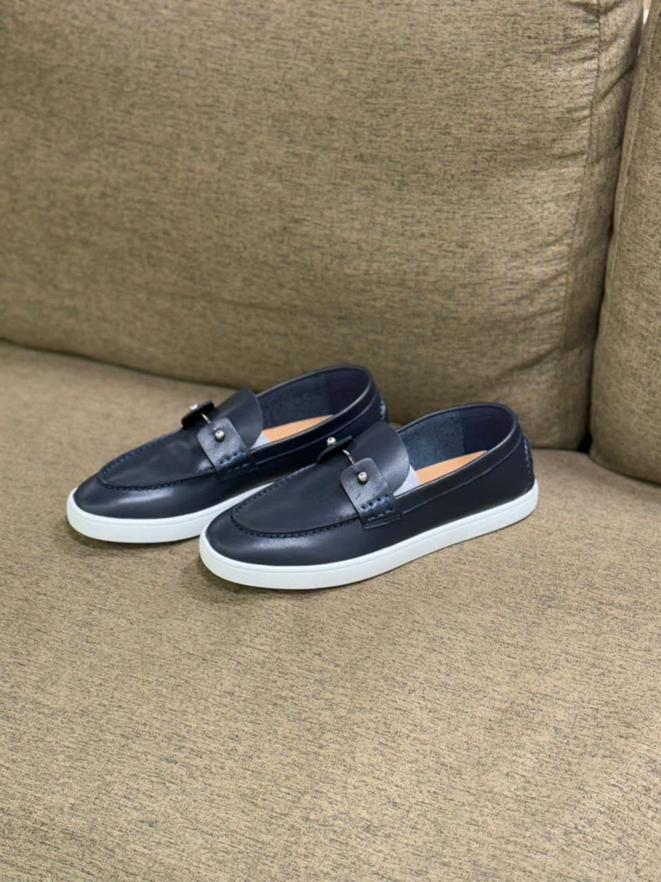 Christian Louboutin Spooky Leather Loafers (Navy Blue)