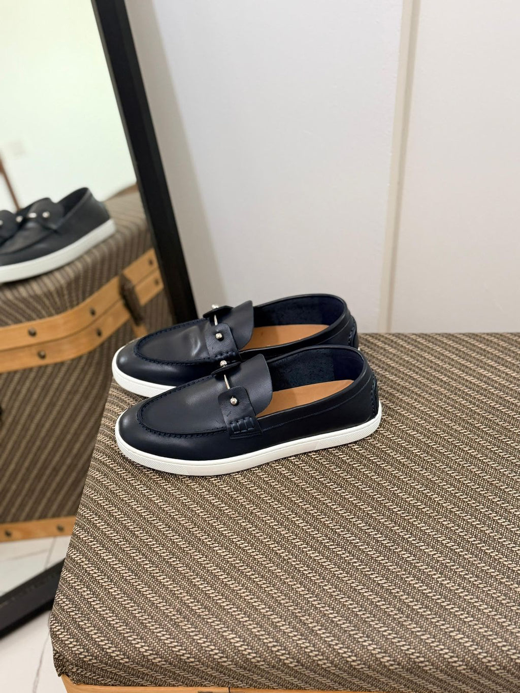 Christian Louboutin Spooky Leather Loafers (Navy Blue)