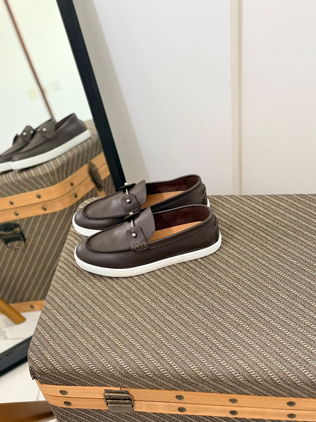 Christian Louboutin Spooky Leather Loafers (Dark Brown / Espresso)