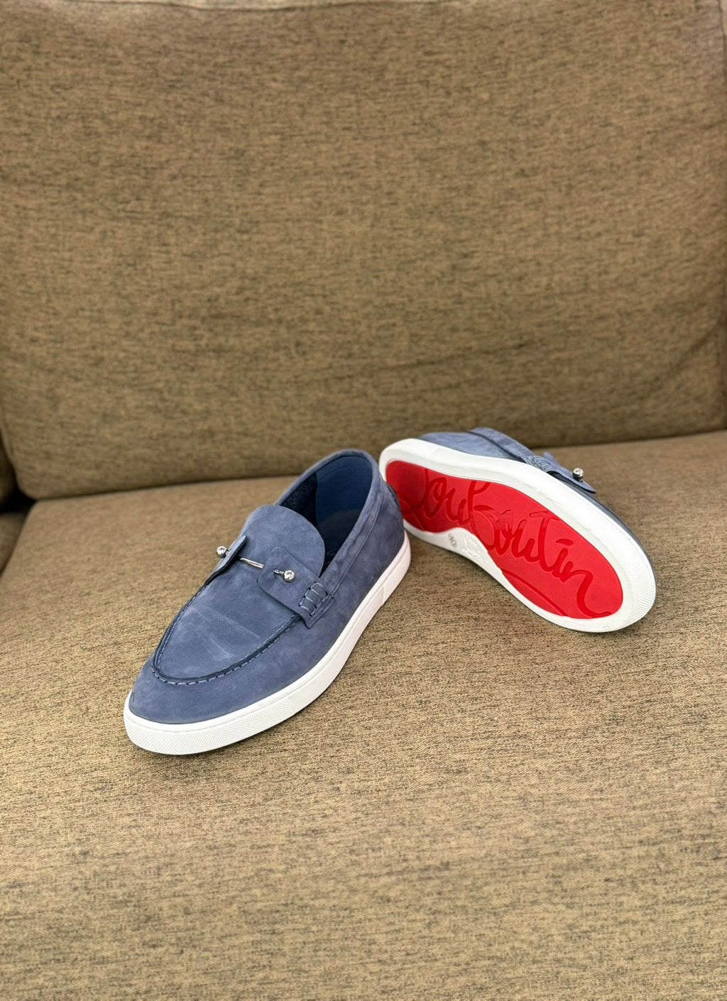 Christian Louboutin Spooky Suede Loafers (Navy Blue)