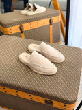 Loro Piana  Summer Walk Charms Mule Suede Loafers (Beige / Sand)