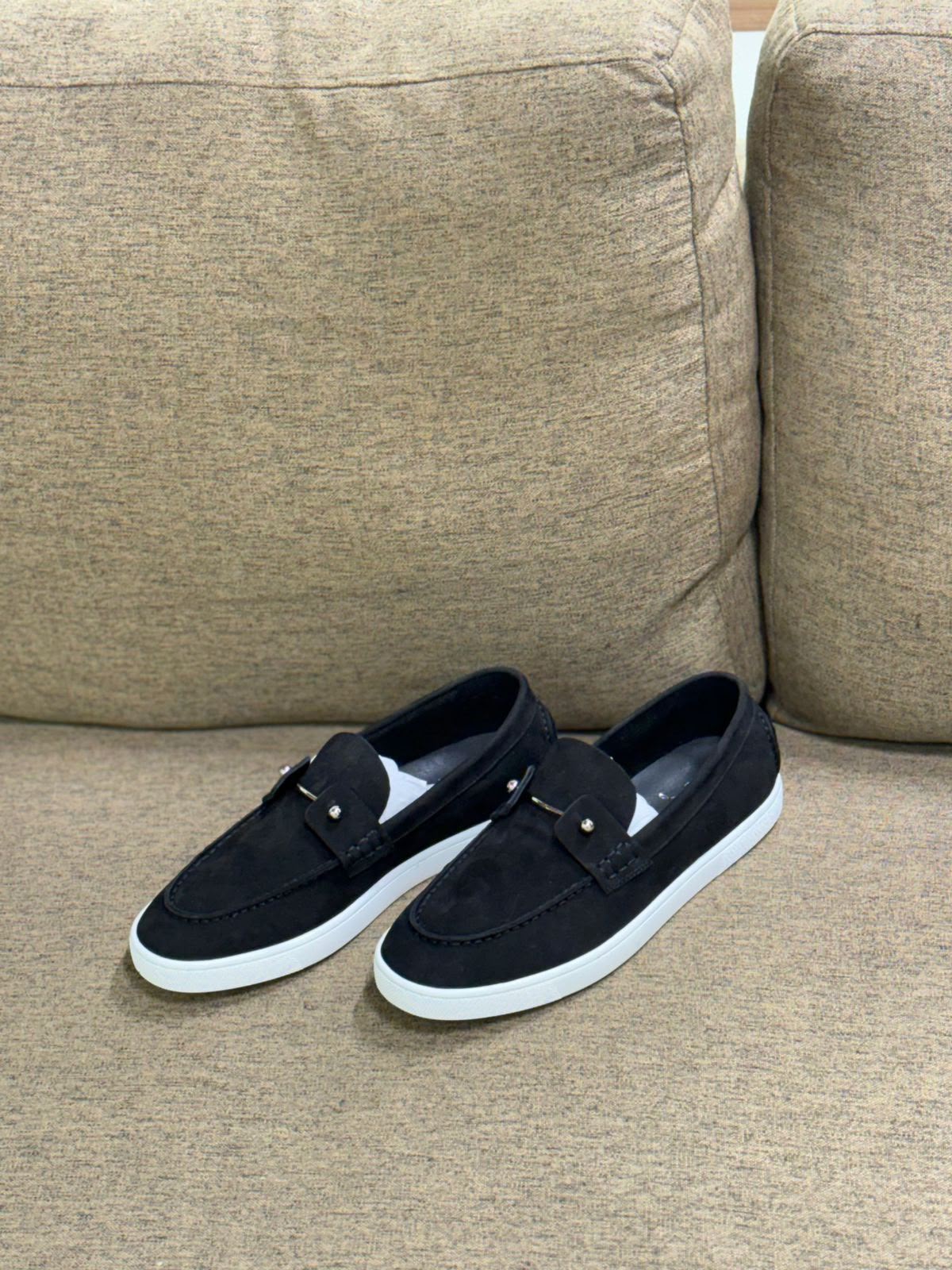 Christian Louboutin Spooky Suede Loafers (Black)
