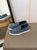 Christian Louboutin Spooky Suede Loafers (Navy Blue)