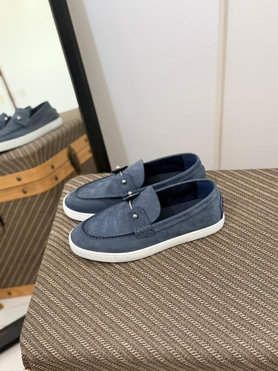 Christian Louboutin Spooky Suede Loafers (Navy Blue)