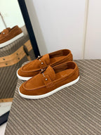 Christian Louboutin Spooky Suede Loafers (Tobacco / Chestnut)