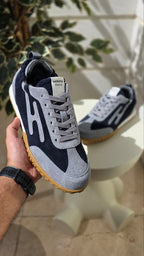 Hermes Grey and Black Suede Sneakers