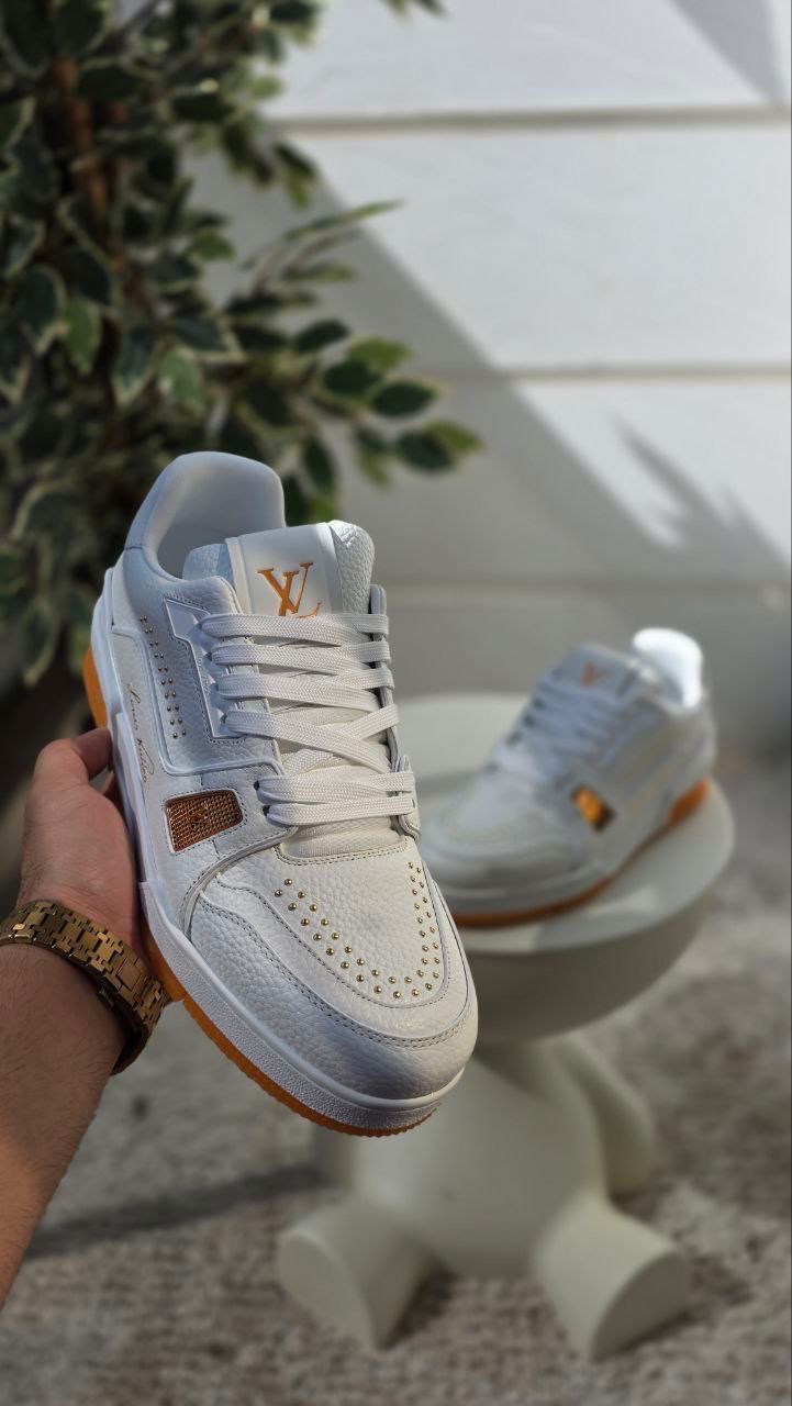 Louis Vuitton Trainer Sneaker – White &amp; Orange Edition