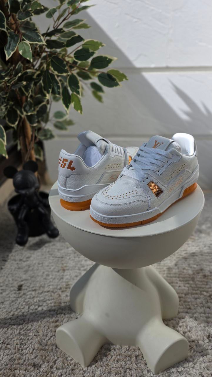 Louis Vuitton Trainer Sneaker – White &amp; Orange Edition