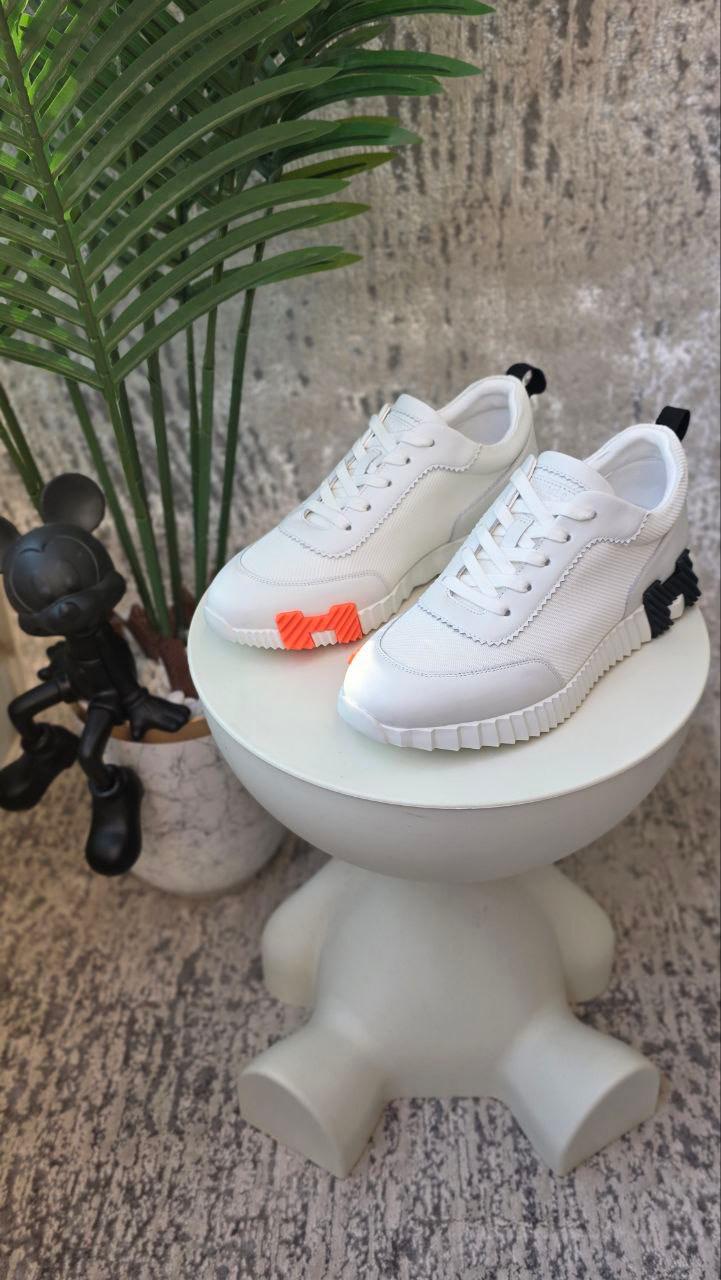 Hermès White Sporty Sneakers