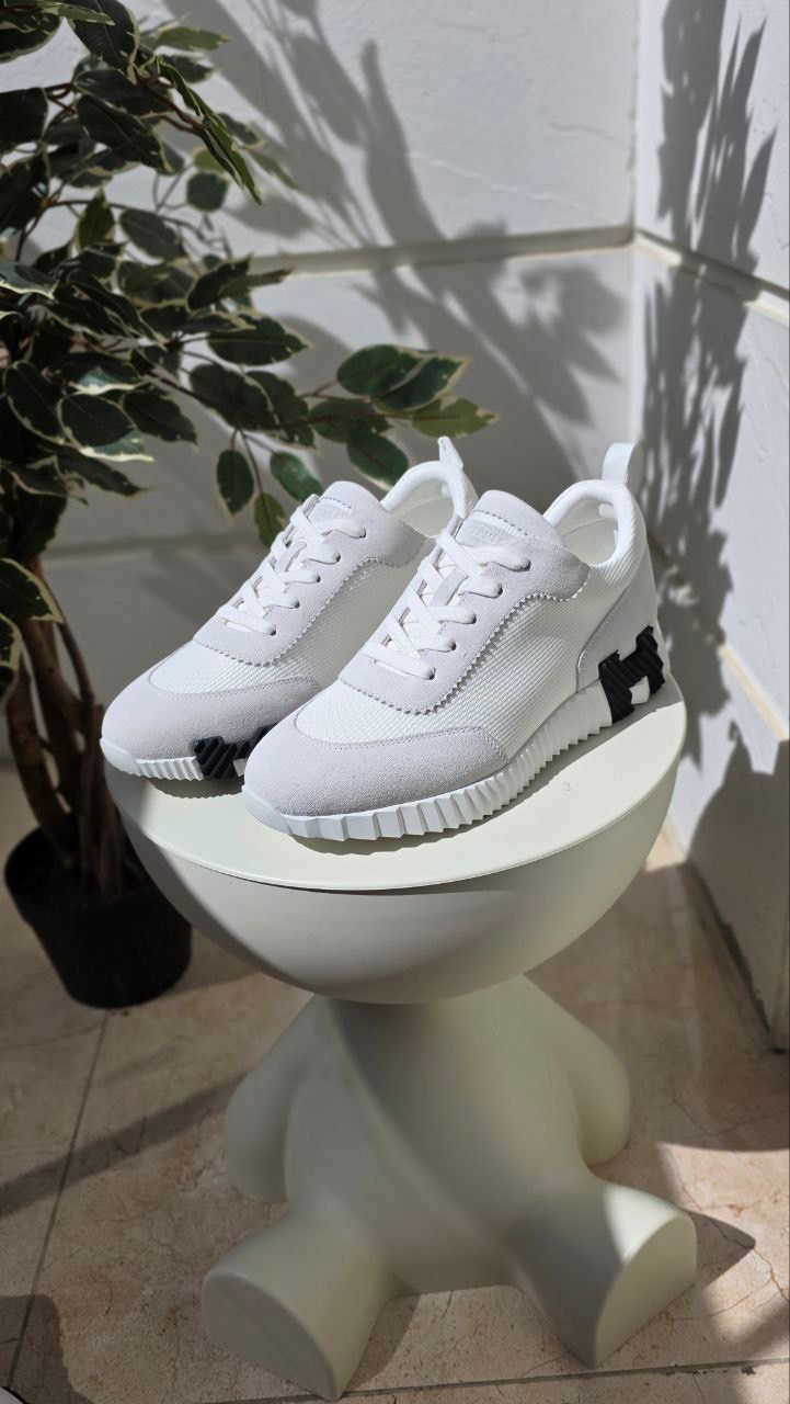 Hermes White Casual Sneakers
