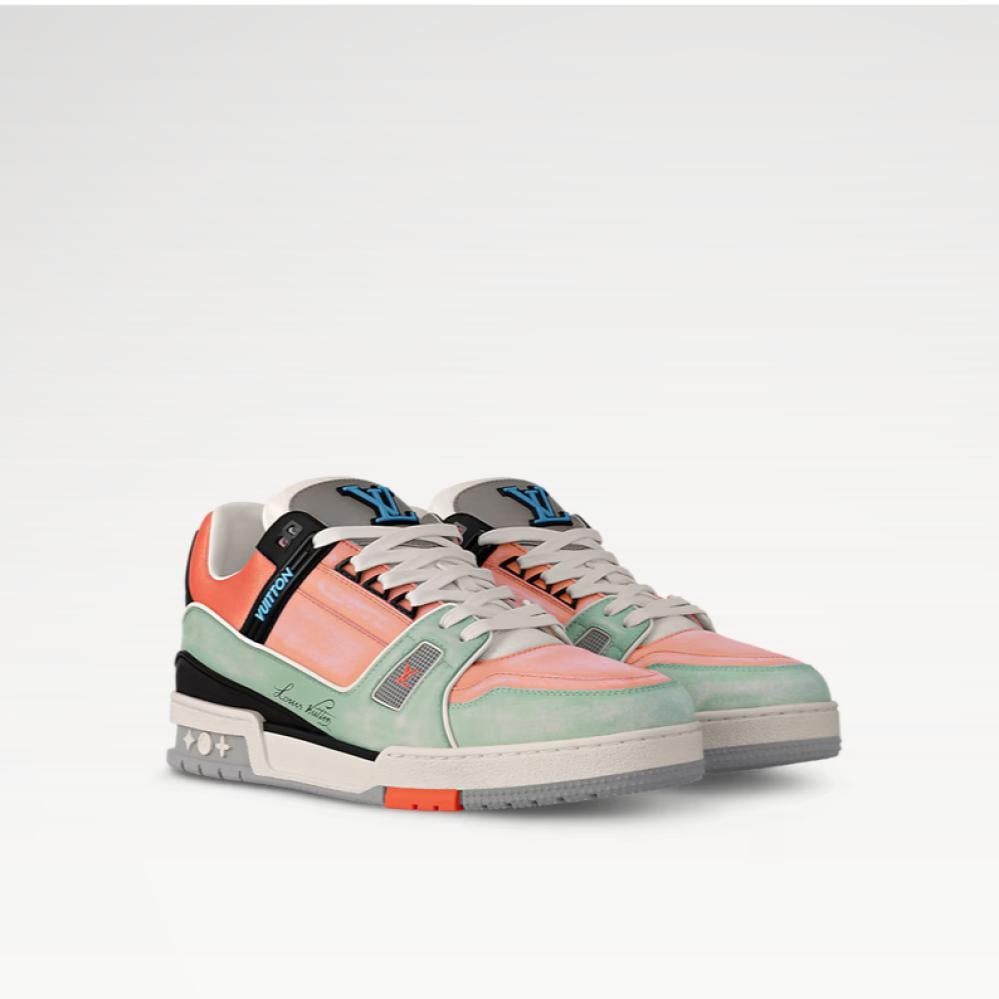 Louis Vuitton LV Trainer Men’s Sneakers Luxury Green Orange