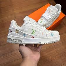 a Louis Vuitton Trainer Low ‘#54 Signature – White Marine’ sneaker.